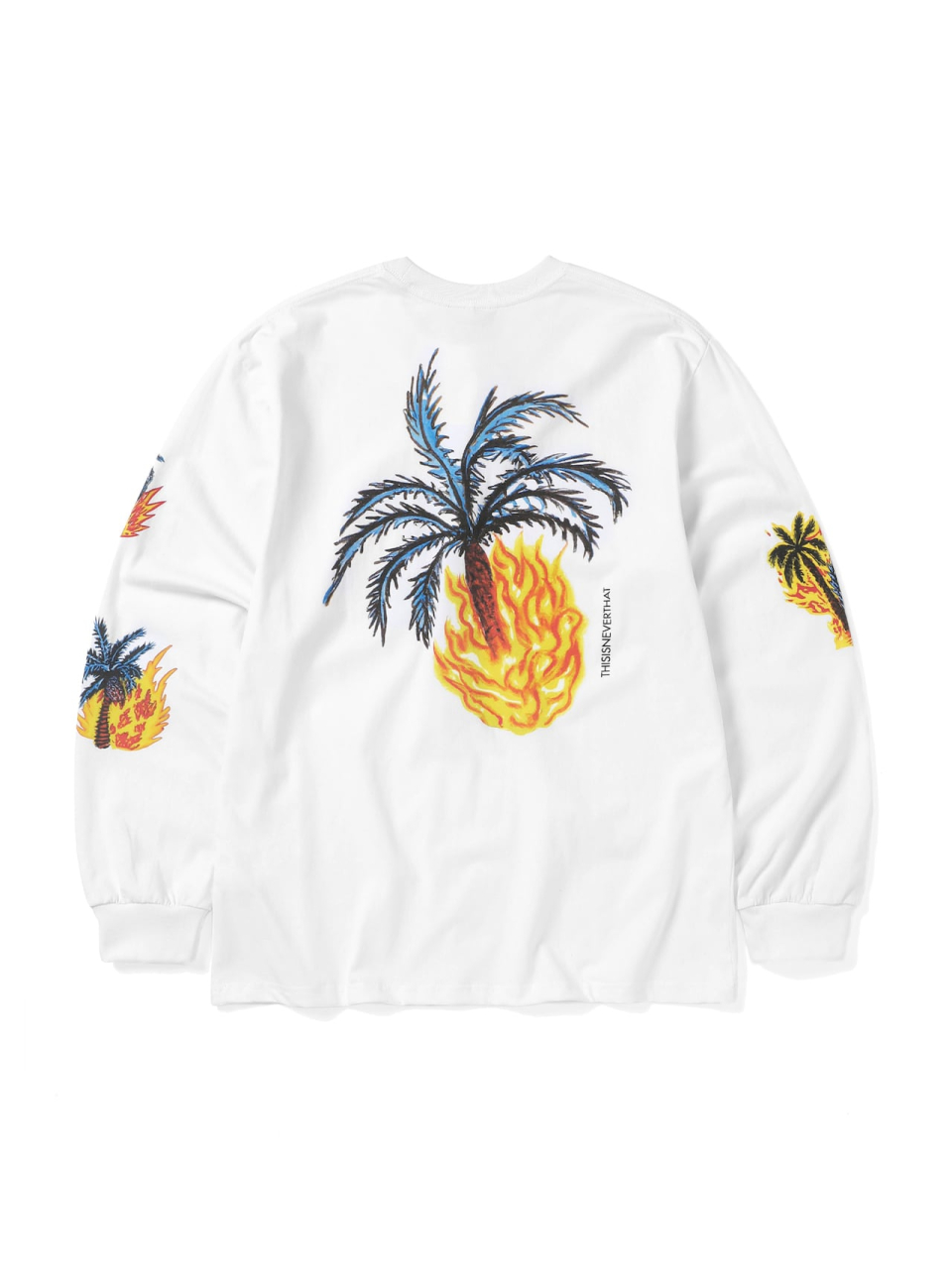 さらに100円引き◆thisisneverthat◆Burning Palm Tree L/S Tee MUSINSA | thisisneverthat® Burning Palm Tree L/S Tee White
