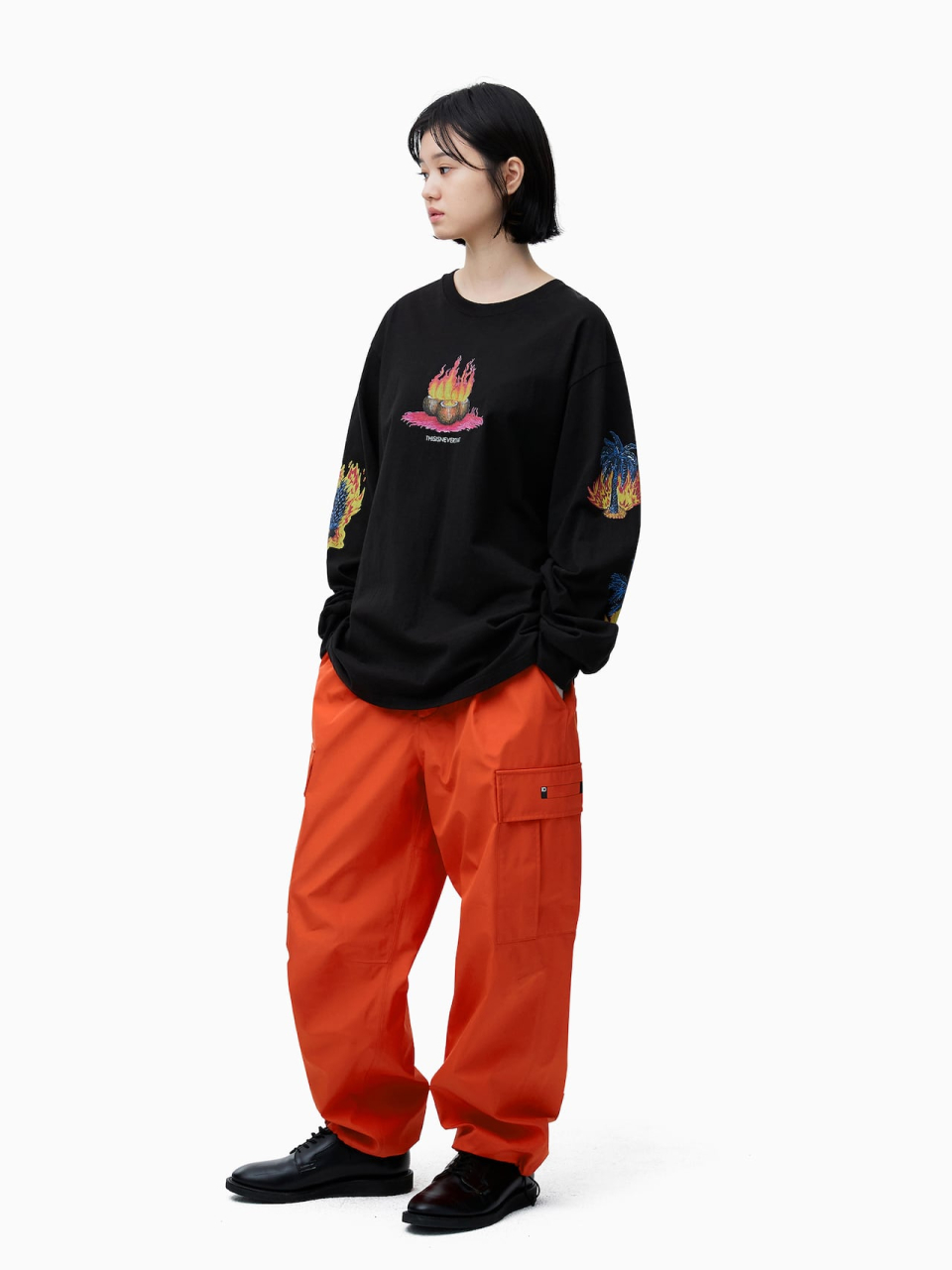 Burning Palm Tree L/S Tee Off Black - 감도 깊은 취향 셀렉트