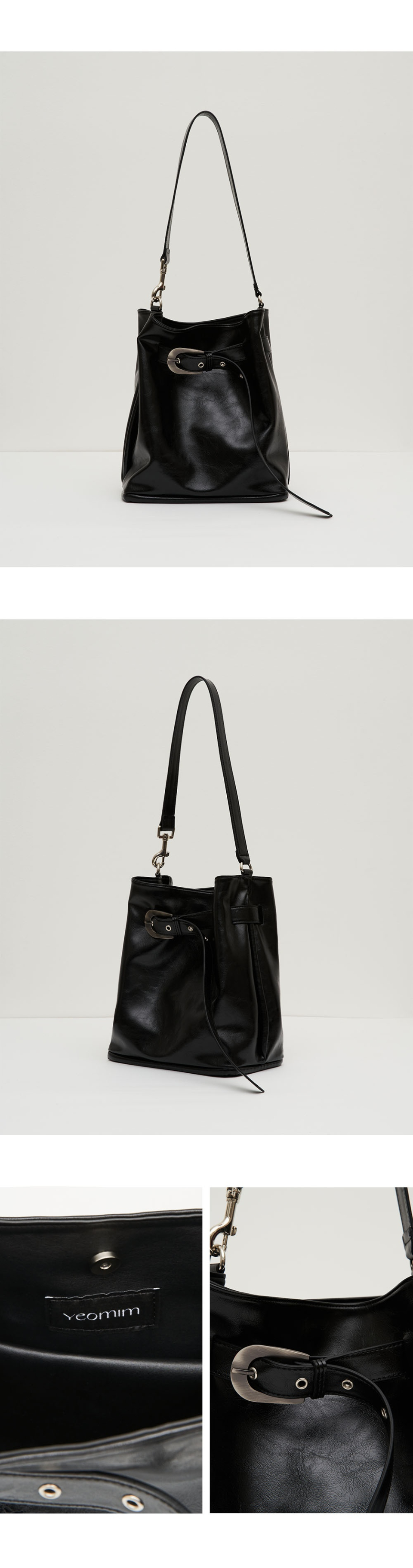 トートバッグ YEOMIM farrier basket bag crinkle black MUSINSA | YEOMIM farrier bucket bag (crinkle black)
