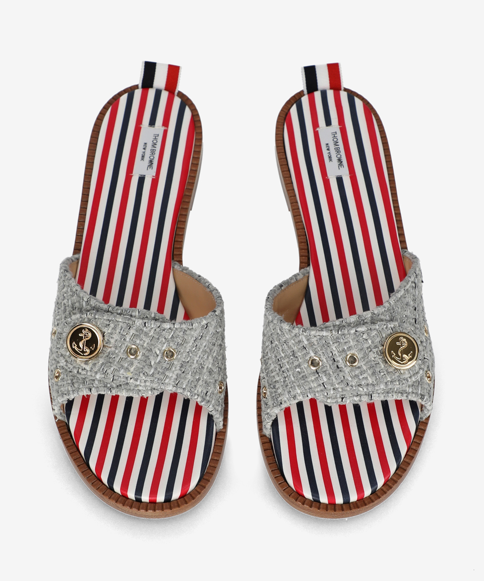 超特価★THOM BROWNE★24SS★Tweed Anchor Button Clacket Slide MUSINSA | THOM BROWNE Tweed Anchor Button Cracket Slide