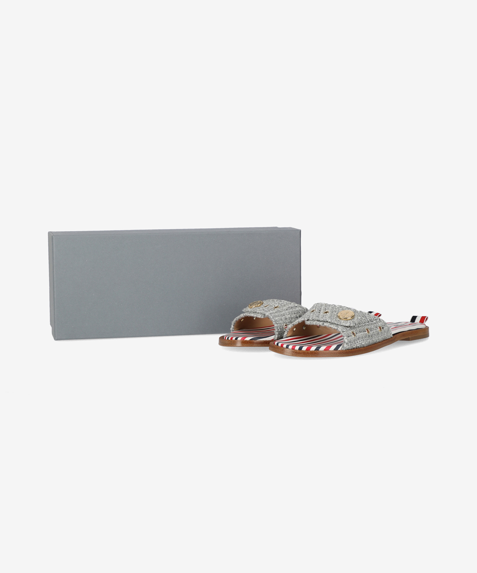 MUSINSA | THOM BROWNE Tweed Anchor Button Cracket Slide