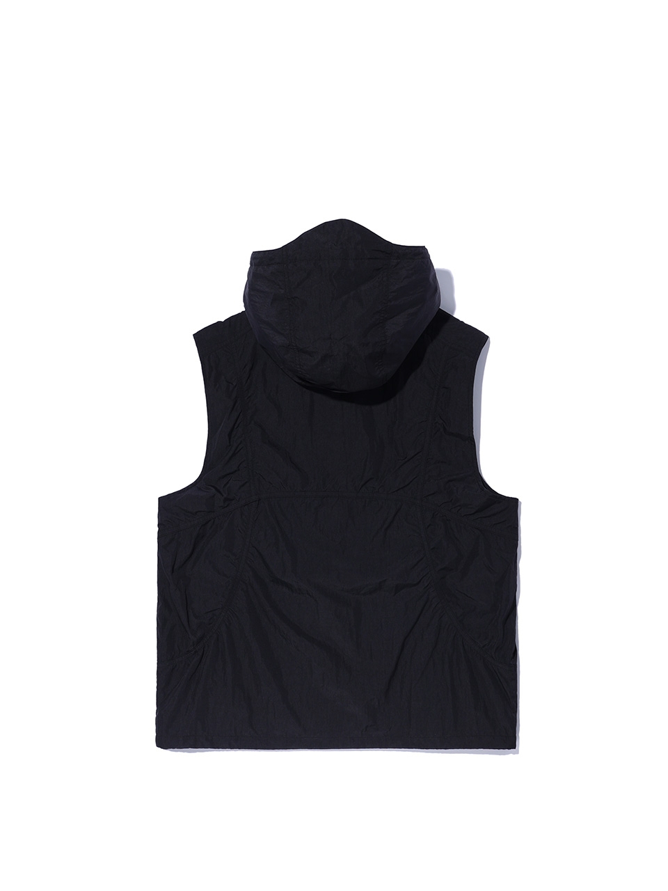 GLOSSY HOOD VEST BLACK 상세 이미지 17