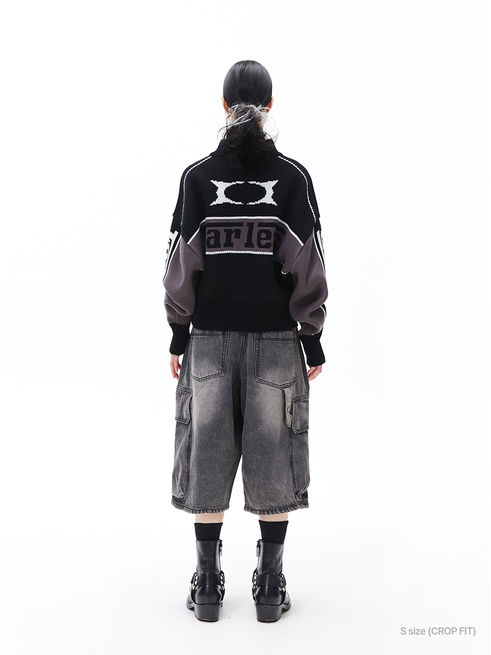 크리틱(CRITIC) BIG CARGO DENIM BERMUDA PANTS DARK INDIGO