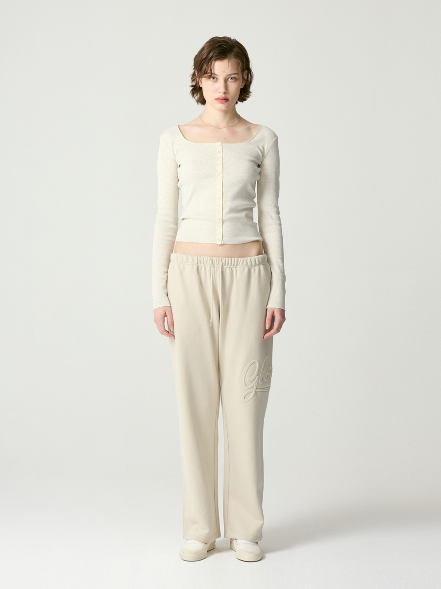 【あす楽対応】 GLOWNY | MUSINSA NU BEIGE) (MELANGE SLEEVE LONG NOSTALGIA トップス