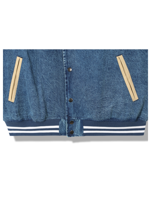 over patch джинсовая varsity куртка - бежевый