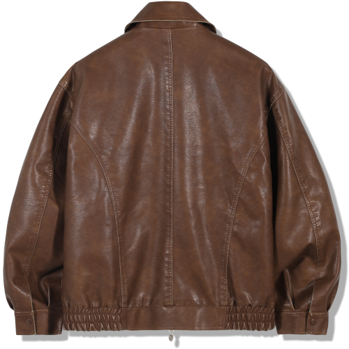 vegan leather pocket blouson - коричневый