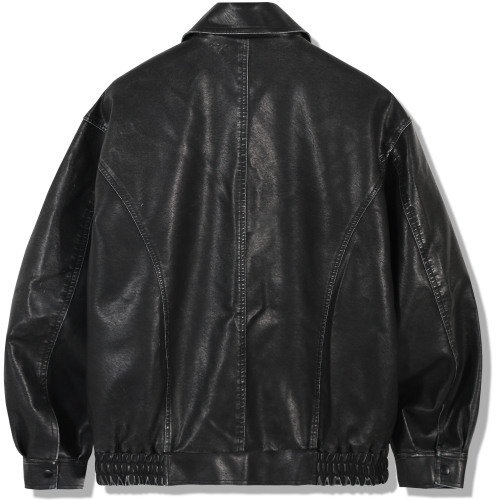 vegan leather pocket blouson - черный