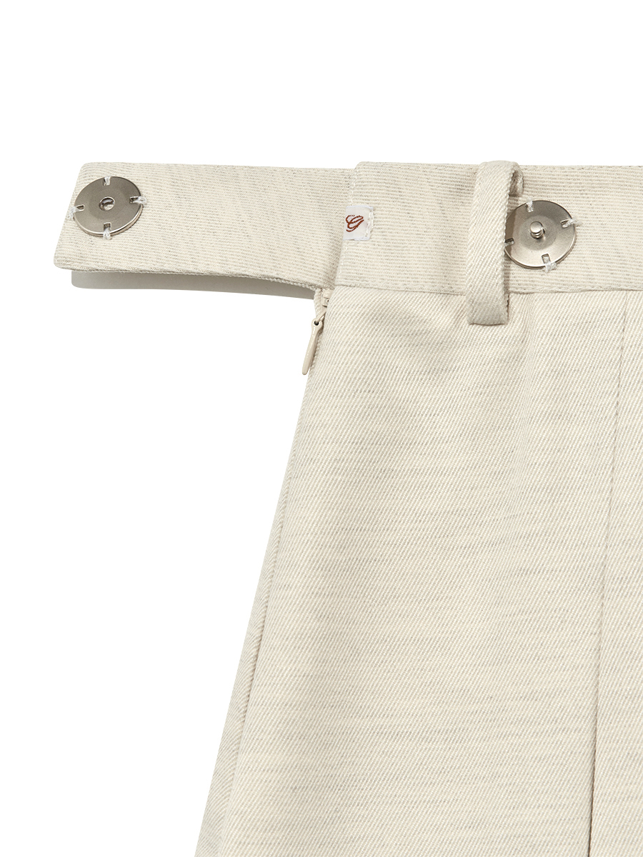 ◆GLOWNY◆ IVY PLEATED MINI SKIRT OATMEAL GY24ASK011OAT Ivy Mini Skirt - Beige