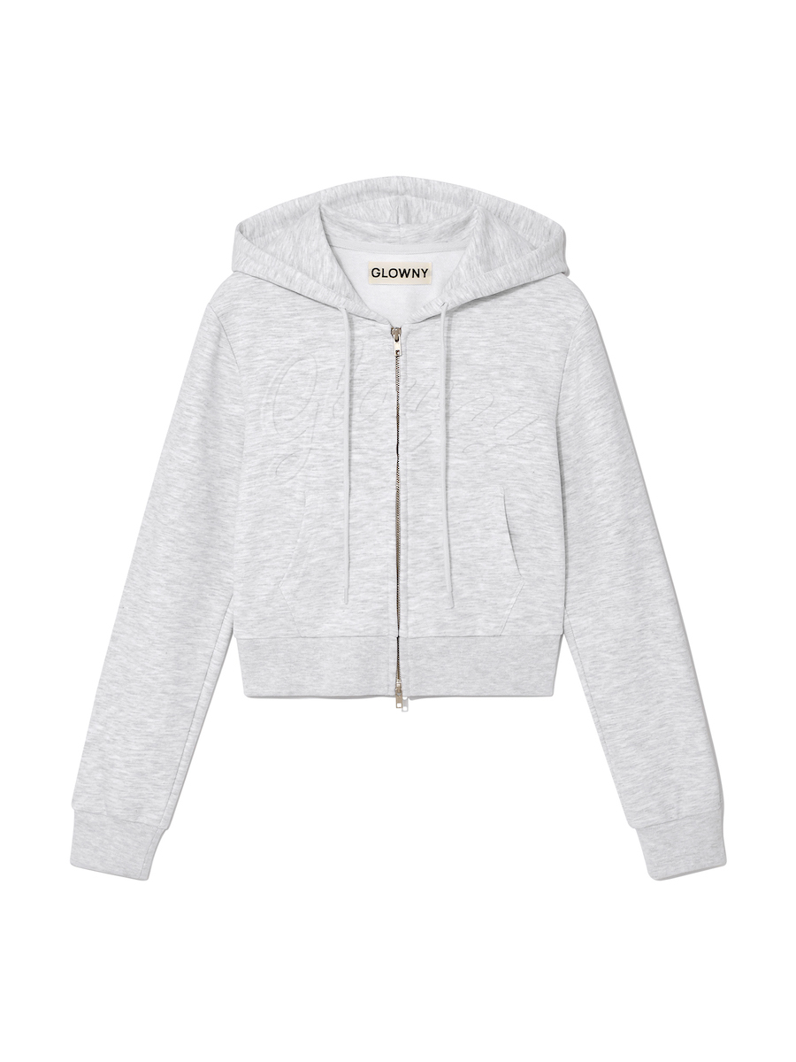 【新品未使用】muguet loose logo sweat gray MUSINSA | GLOWNY JORDAN CROP ZIP-UP HOODIE (MELANGE GRAY)