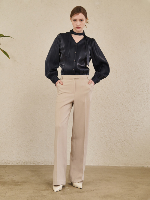 Straight Semi Wide брюки - Beige