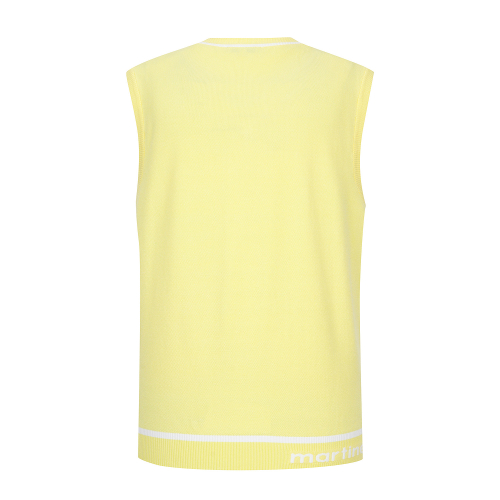 Pique V Neck Vest_Yellow (Men)
