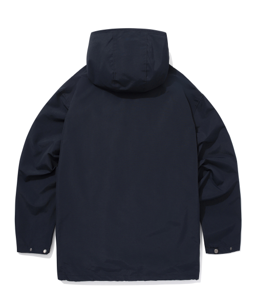 CLASSIC LOGO NYLON HOODIE JACKET Crown Navy
