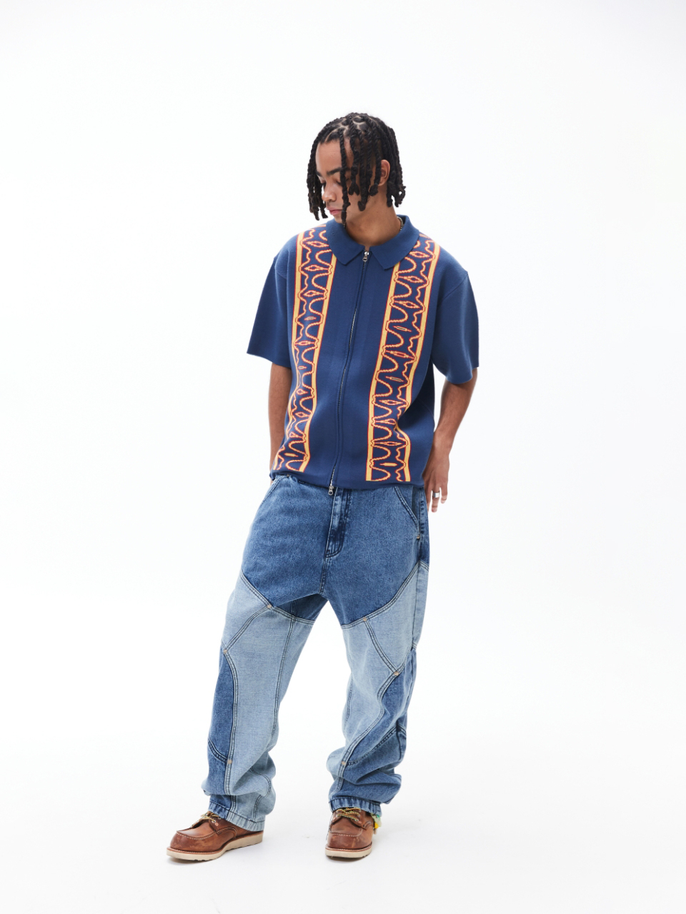 MUSINSA | CRITIC WORMHOLE LOGO TWO TONE DENIM PANTS MEDIUM