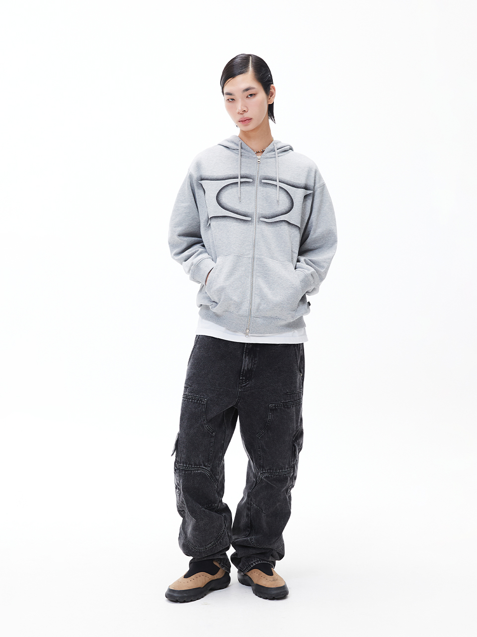 【CRITIC】WORMHOLE LOGO HOODIE ZIP-UP MUSINSA | CRITIC WORMHOLE LOGO HOODIE ZIP-UP MELANGE GRAY