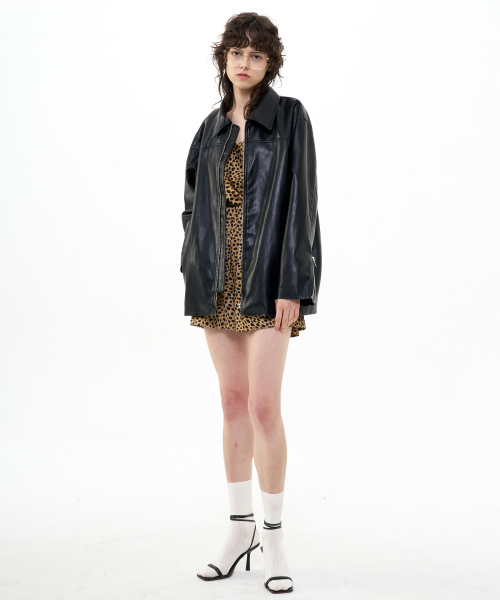 OVERSIZED FAUX leather JACKET_BLACK