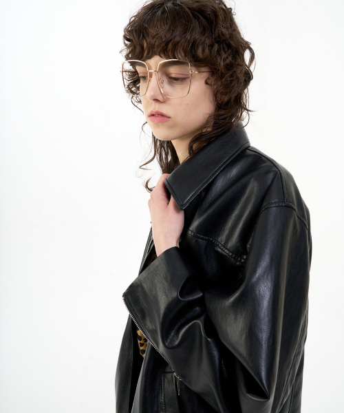 OVERSIZED FAUX leather JACKET_BLACK