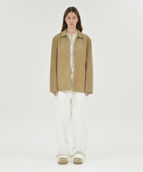 Женское замшевое полупальто, Beige