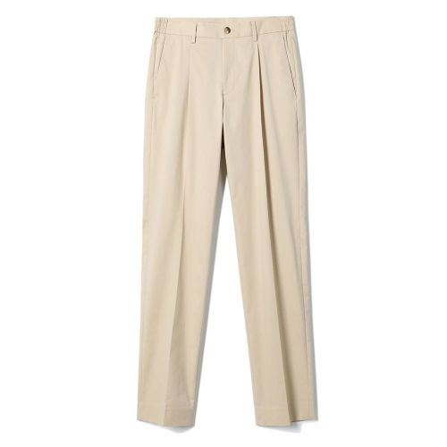 Слегка зауженные хлопковые брюки со стрелками Beige