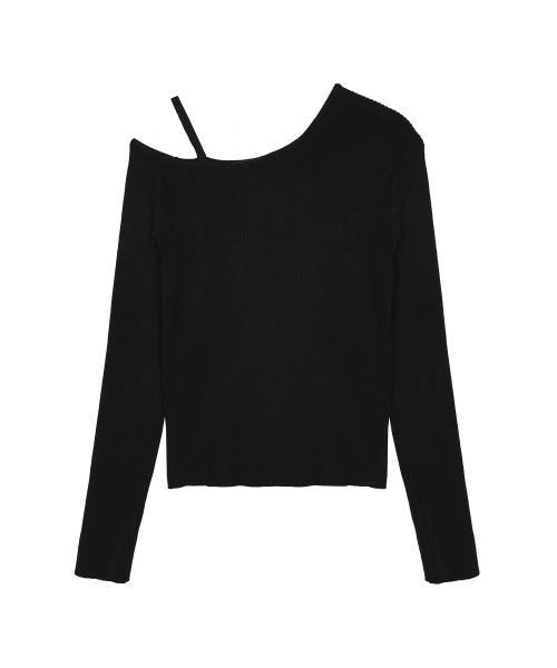 MUSINSA | NICK&NICOLE SHOULDER STRAP NICOLE LABEL KNIT_BLACK