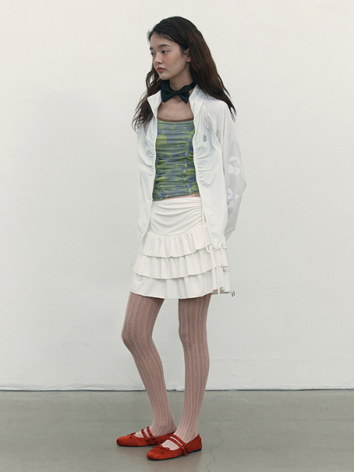 CHERRY STRING SHIRRING WINDBREAKER [белый]