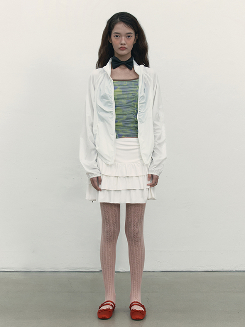 CHERRY STRING SHIRRING WINDBREAKER [белый]