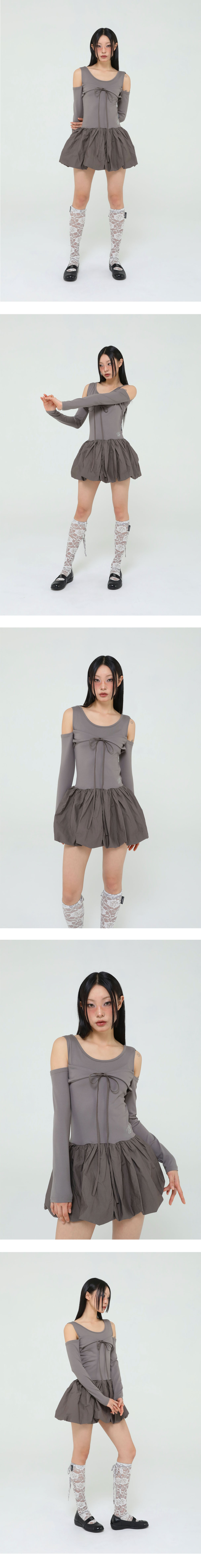 ★UGLYSHADOW★RIBBON PUMPKIN DRESS MUSINSA | UGLYSHADOW RIBBON PUMPKIN DRESS(BROWN)