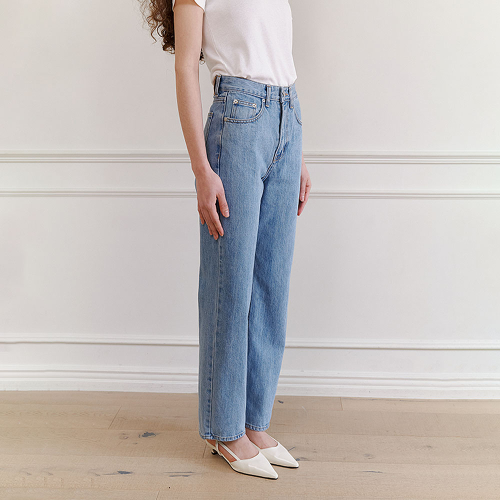 Kaihara fabric straight jeans (Light синий, Mid синий)