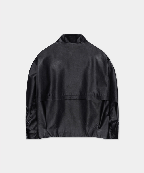 Кожаная куртка с высоким воротником Black