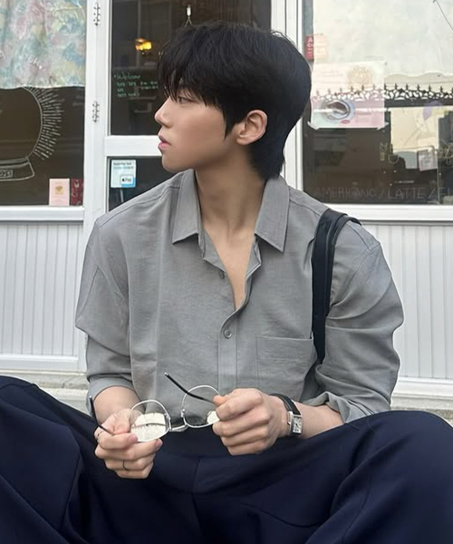 [Air Cool]Linen Like Semi-Oversized Fit рубашка - 5 color