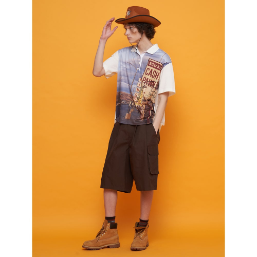 Cash Pawn Graphic Short Sleeve Polo TShirt Ivory