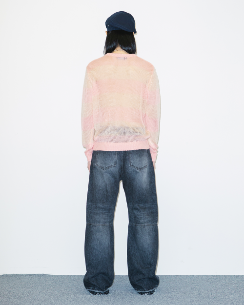 Striped Mesh knit (Baby розовый/Peach)
