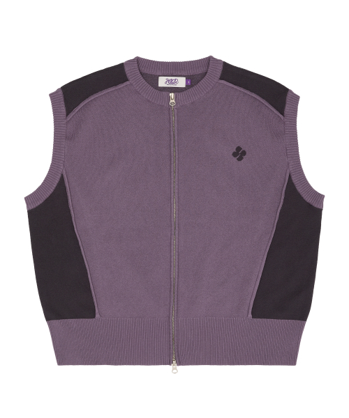 Вязаный жилет на молнии в гоночном стиле Purple