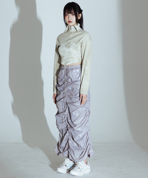 TOPPING JUMPER IN BEIGE водный принт на молнии