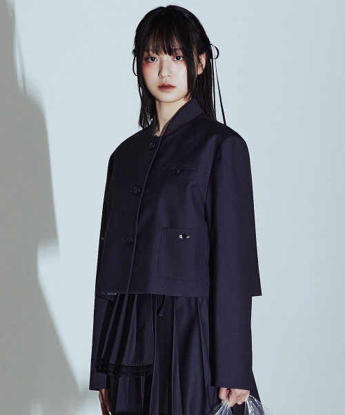 CORSAGE JACKET IN DARK GREY (однобортный жакет)