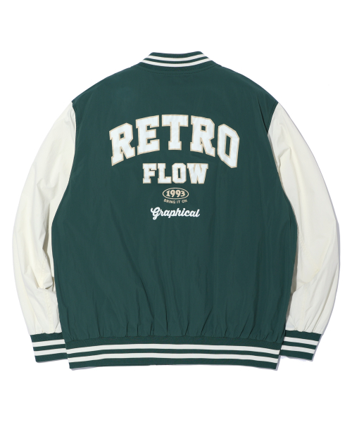 Нейлоновый бомбер Retroflow в стиле ретро GREEN (LO2JU212-045)
