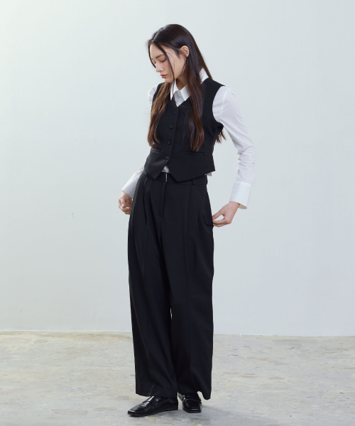 Классические брюки со складками (Black)