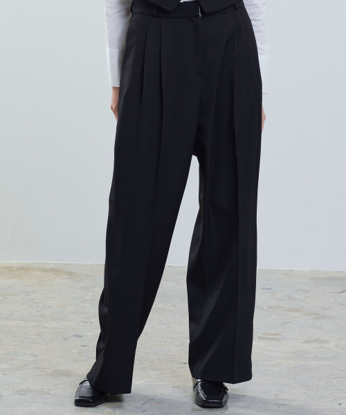 Классические брюки со складками (Black)
