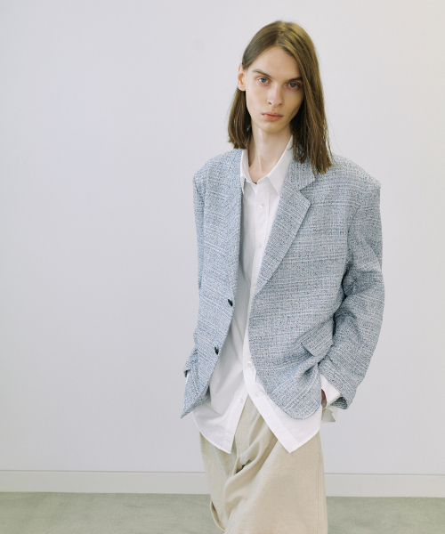 Coco tweed jacket (navy bokashi)
