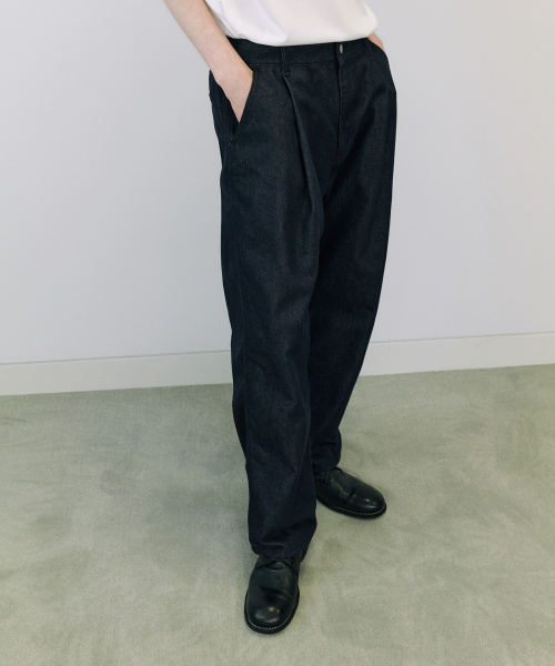 deep tuck washed denim брюки (deep синий)