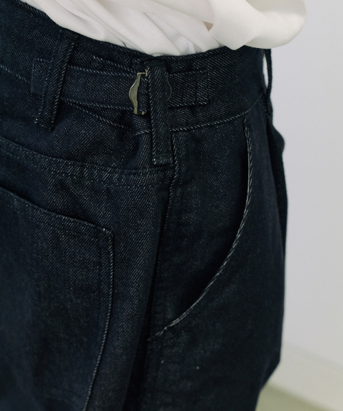 deep tuck washed denim брюки (deep синий)