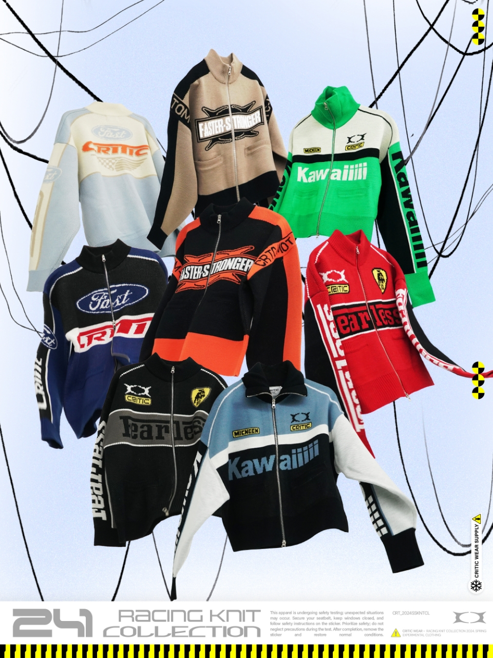 MUSINSA | CRITIC FEARLESS RACING ZIP-UP KNIT BLACK