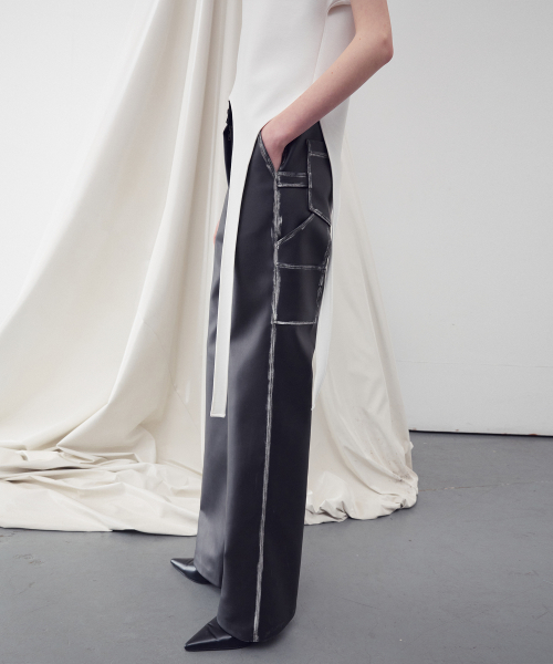 FAUX LEATHER WASHED STRAIGHT Брюки