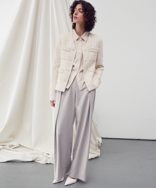 V Горловина POCKET TWEED Пиджак IVORY
