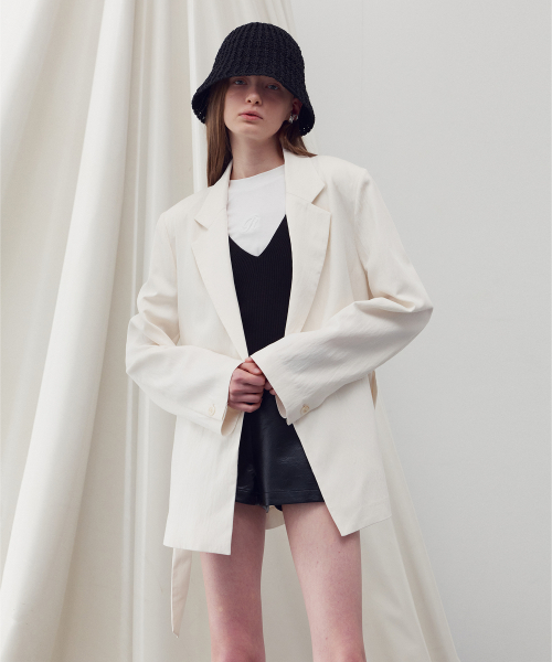 D-RING BELTED Пиджак IVORY
