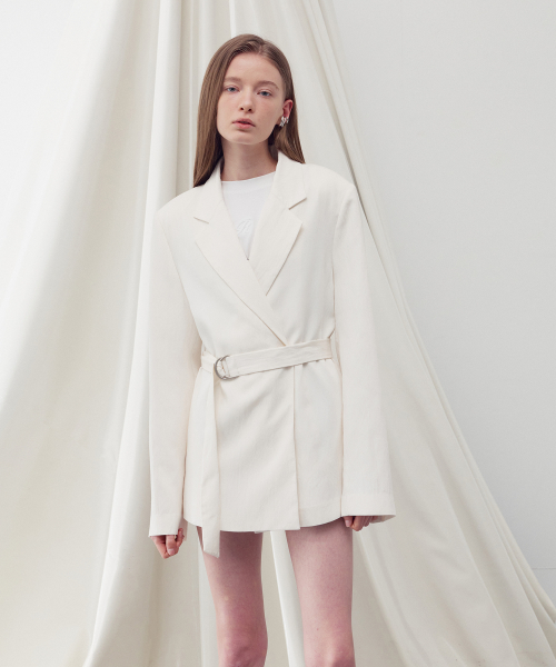 D-RING BELTED Пиджак IVORY