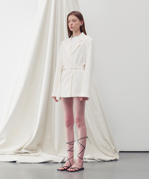 D-RING BELTED Пиджак IVORY
