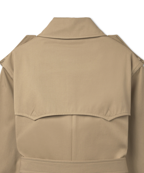 Двубортный тренч W из твила - Medium Beige