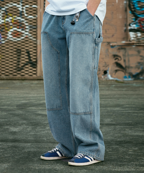 Широкие джинсы-карпентеры light blue FDP105