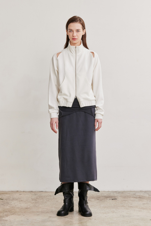HIGH Горловина CUT OUT ZIP-UP (IVORY)