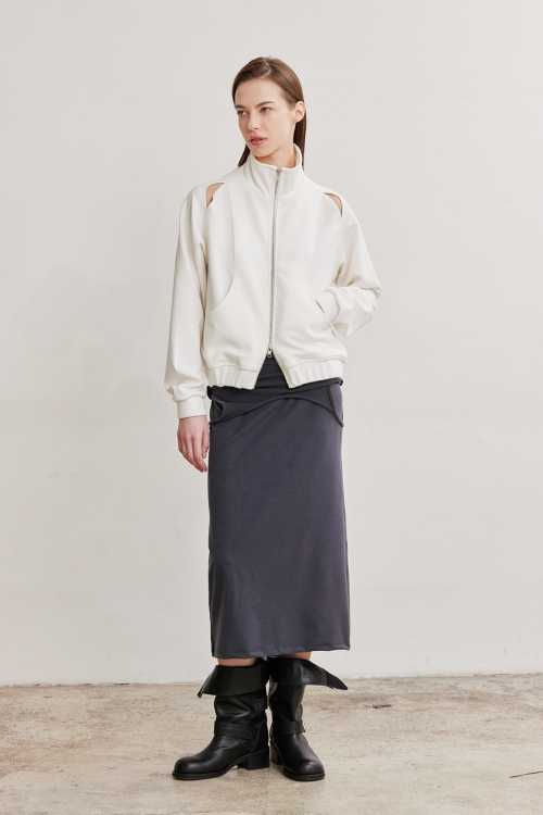 HIGH Горловина CUT OUT ZIP-UP (IVORY)